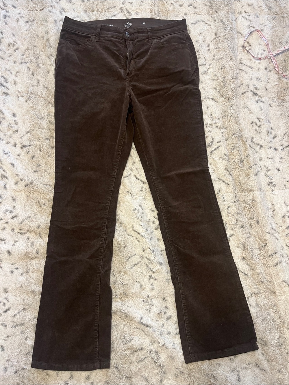 St. John's Bay Brown Corduroy Wide-Leg Jeans Tall Long Length